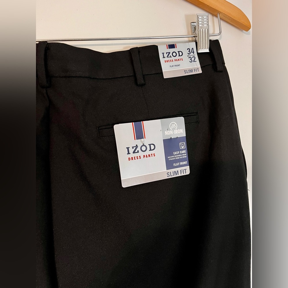 IZOD dress pants, slim fit black color, size 34x32